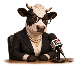 Cow at the anchor desk
